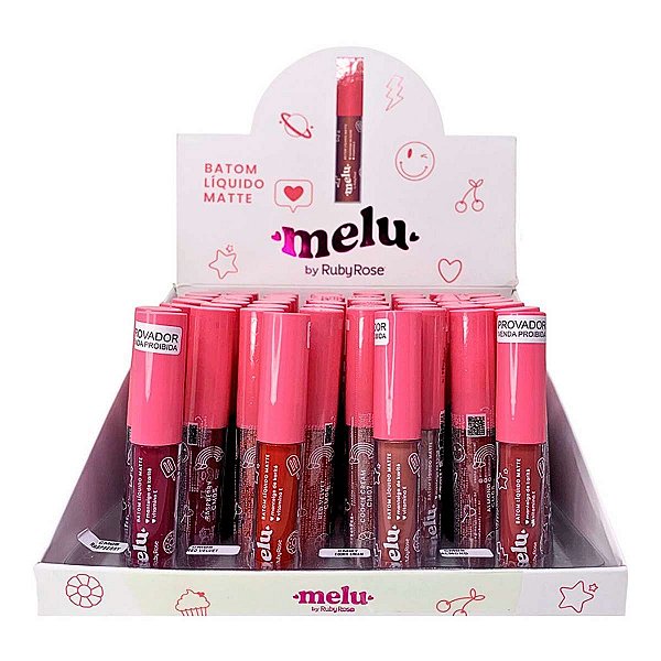 Batom Líquido Matte Melu Ruby Rose RR-563/G1 - Box c/ 48 unid
