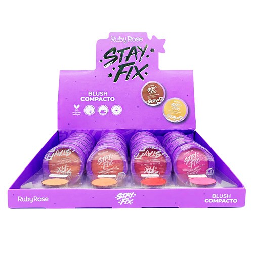 Blush Compacto Stay Fix Ruby Rose HB-571 - Box c/ 24 unid