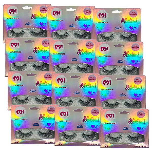 Cílios Postiços 6D Qbela Manuela! QBM-608 - Box c/ 12 unid