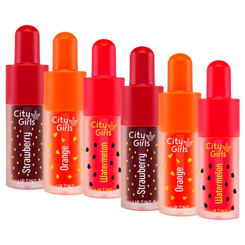 Lip Tint Fruits Collection City Girls CG280 - Kit c/ 06 unid