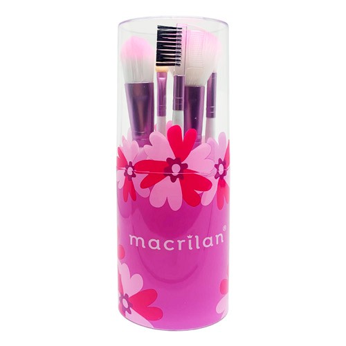 Kit com 07 Pincéis + Porta Pincél para Maquiagem Macrilan KP9-3R