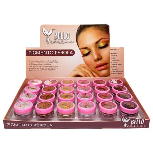Pigmento Para Olhos Pérola Bello Charme BC41 - Box c/ 24 unid