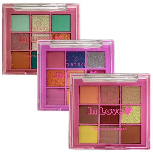 Paleta de Sombras In Love Mia Make 340 - Kit c/ 03 unid