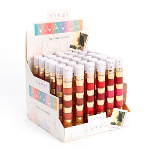 Batom Líquido Stick Matte Tower Viva Vida Vivai 3074.4.1 - Box c/ 36 unid