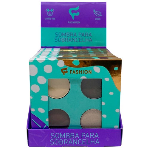Paleta de Sombras para Sobrancelhas Fashion Makeup - Box c/ 12 unid