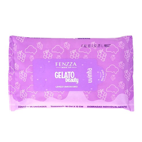 Lenço Umedecido para Limpeza Facial Uvinha Gelato Beauty Fenzza FZ50017