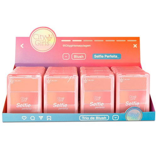 Trio de Blush Selfie Perfeita City Girls CG260 - Box c/ 24 unid