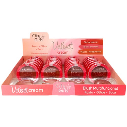 Blush Multifuncional Velvet Cream City Girls CG311 - Box c/ 24 unid