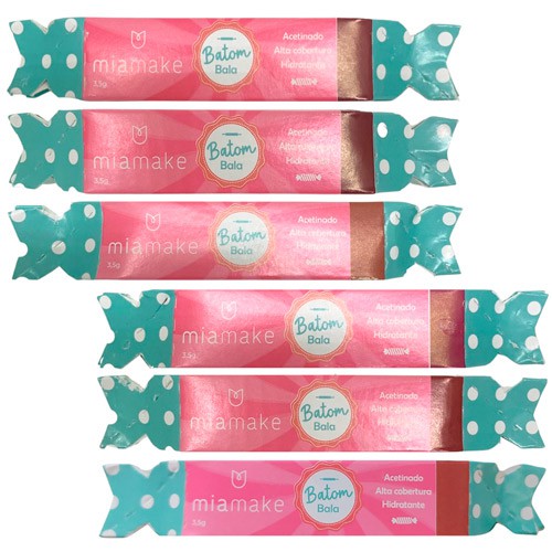 Batom Bastão Bakery Mia Make 361 - Kit c/ 06 unid