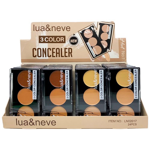 Paleta de Corretivo 3 Color Concealer Lua & Neve LN02017 - Box c/ 24 unid
