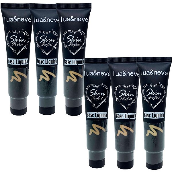 Base Líquida Matte Skin Perfect Lua & Neve LN02085 - Kit c/ 06 unid