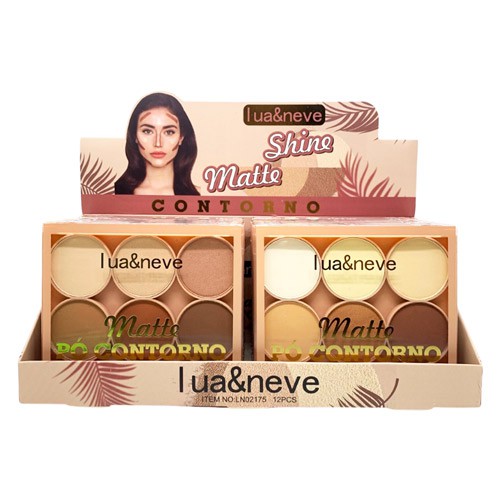Paleta de Contorno Shine Matte Lua & Neve LN02175 - Box c/ 12 unid