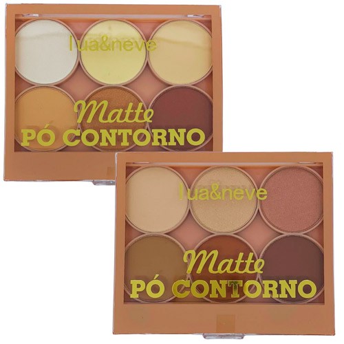 Paleta de Contorno Shine Matte Lua & Neve LN02175 - Kit c/ 02 unid