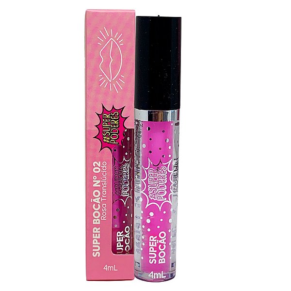 Gloss Labial Super Bocão N° 02 Rosa Translúcido Super Poderes GSBSP02