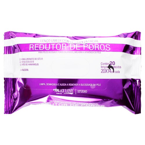 Lenço Umedecido de Limpeza Facial Redutor de Poros Max Love