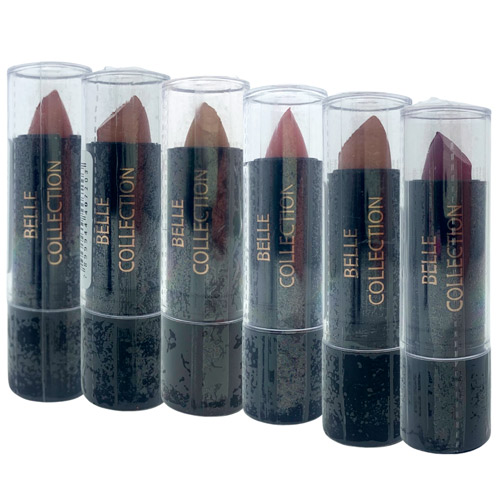 Batom Bastão Matte Tons Nude Belle Collection Belle Angel A018 -  Kit c/ 06 unid
