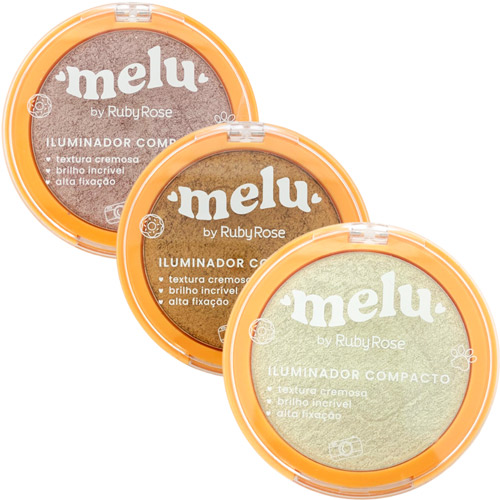 Iluminador Compacto Melu Ruby Rose HB-F862 - Kit c/ 03 unid