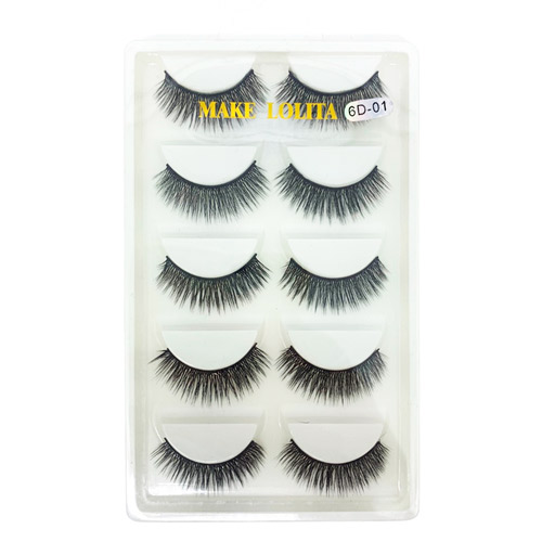 Cílios Postiços com 05 Pares 6D-01 Make Lolita ML936-8