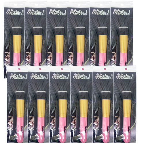 Pincel Kabuki para Base Qbela Manuela! QBM814 - Pcte c/ 12 unid