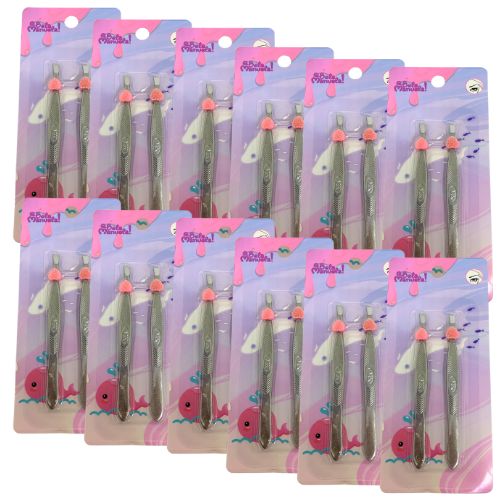 Kit com 02 Pinças para Sobrancelha Qbela Manuela! QBM00926 - Pcte c/ 12 unid