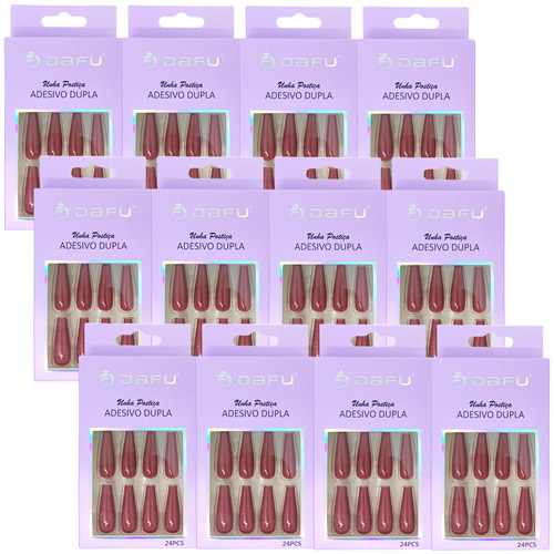 Unhas Postiças Autocolantes Bailarina DF-UP067002 - Pcte c/ 12 unid