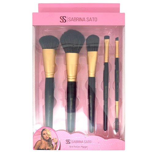 Kit com 05 Pincéis para Maquiagem Sabrina Sato SS-1205