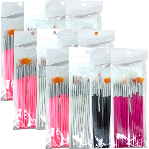 Kit com 15 Pincéis para Decoração de Unhas JD-3141 - Pcte c/ 12 unid
