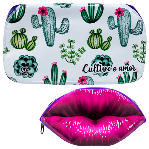 Kit com 02 Necessaire Cactos Trilharty KB30