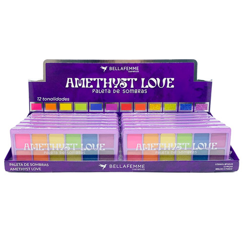 Paleta de Sombras Amethyst Love Bella Femme BF10123 - Box c/ 12 unid