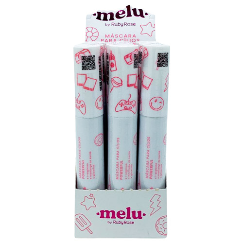 Máscara para Cílios Powerful Melu Ruby Rose RR-5711-1 - Box c/ 12 unid
