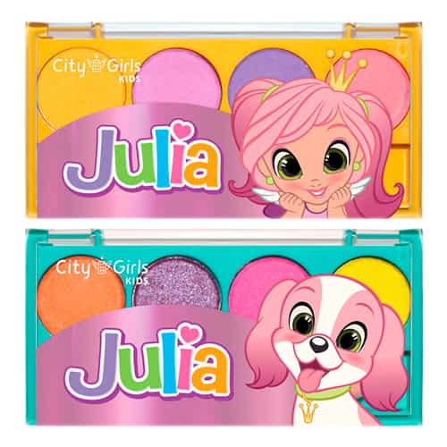 Paleta de Sombras Infantil Julia City Girls CGK033 - Kit c/ 02 unid