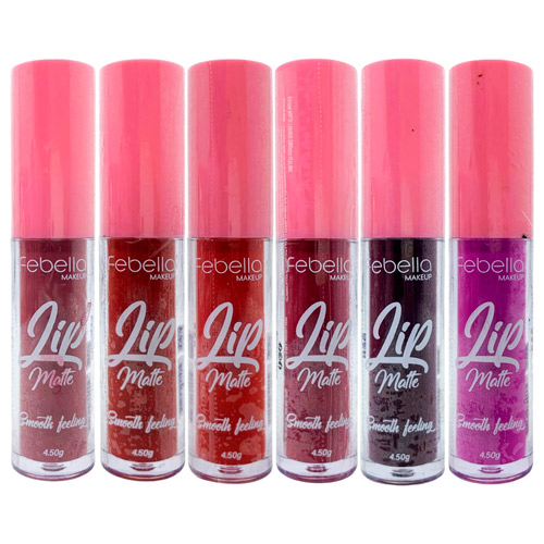Batom Líquido Matte Smooth Feeling Febella BM4017 - Kit c/ 06 unid