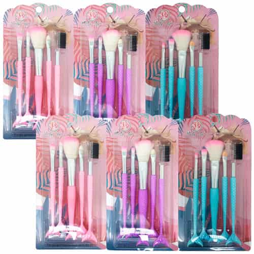 Kit com 05 Pincéis para Maquiagem Sereia Ruby Anjo RA-024 - Kit c/ 06 unid