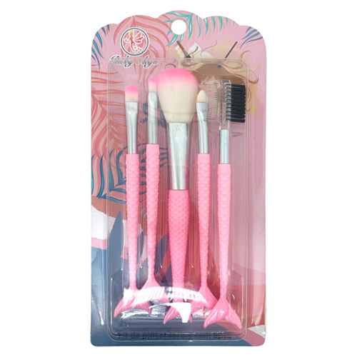 Kit com 05 Pincéis para Maquiagem Sereia Ruby Anjo RA-024