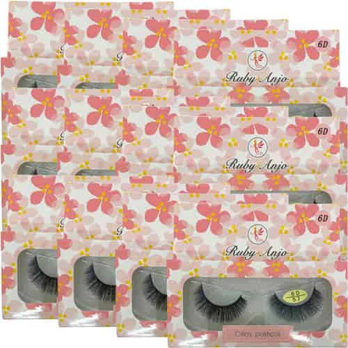 Cílios Postiços 6D 57 Ruby Anjo RA-274 - Box c/ 12 unid