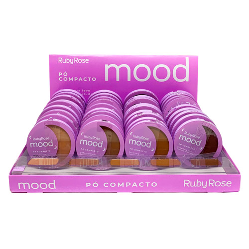 Pó Compacto Mood Grupo 02 Ruby Rose HB-7232/G2 - Box c/ 36 unid