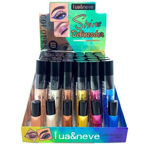 Delineador Líquido Colorido Shine Lua & Neve LN02195 - Box c/ 36 unid