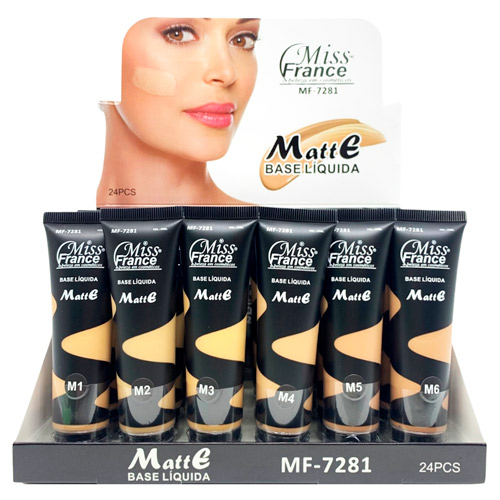 Base Líquida Matte Miss France MF-7281 - Box c/ 24 unid