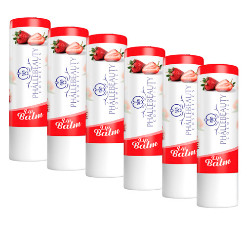 Lip Balm FPS 24 Morango Phállebeauty PH0687 - Kit c/ 06 unid