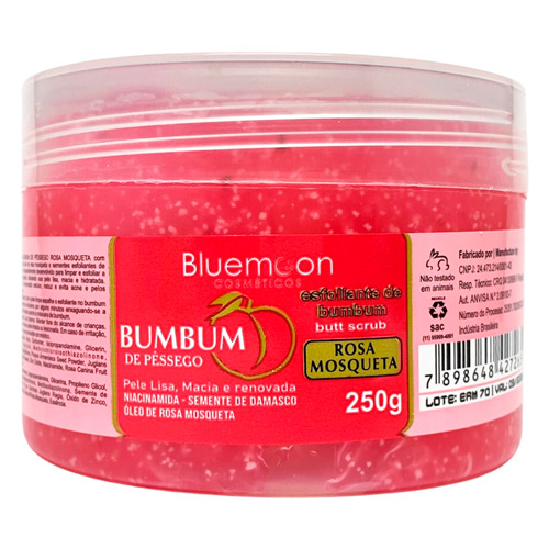 Esfoliante para Glúteos Bumbum de Pêssego Rosa Mosqueta Blue Moon MB23001