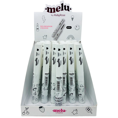 Delineador Líquido Preto Melu Ruby Rose RR-2201 - Box c/ 36 unid