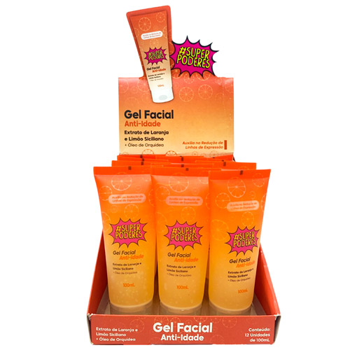 Gel Facial Anti-Idade Super Poderes GFSP01 - Box c/ 12 unid