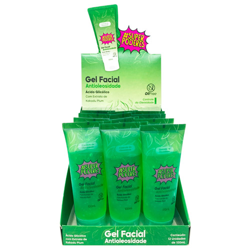 Gel Facial Antioleosidade Super Poderes GFSP02 - Box c/ 12 unid