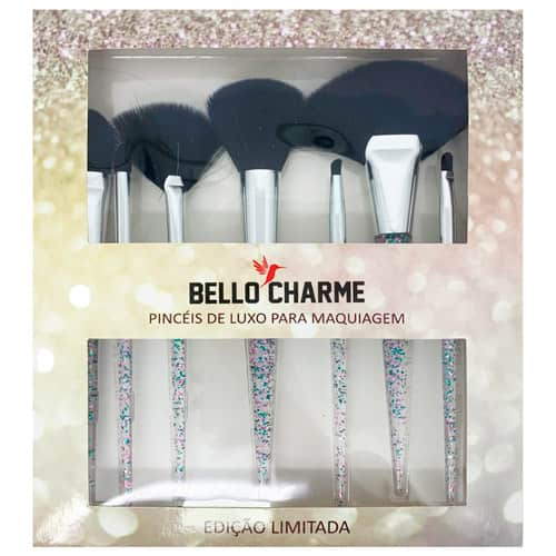 Kit com 08 Pincéis para Maquiagem Bello Charme BC-186