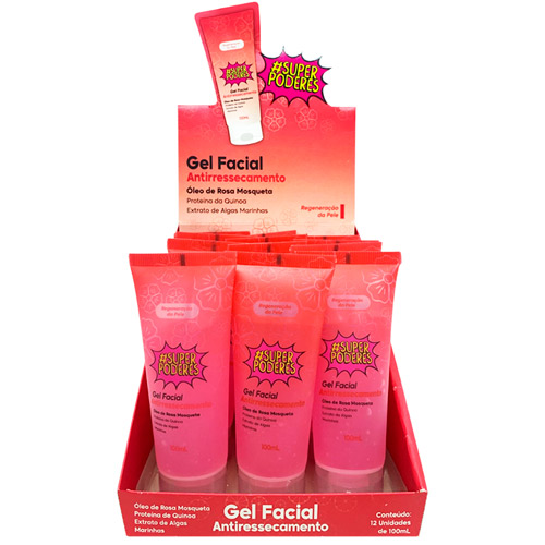 Gel Facial Antirressecamento Super Poderes GFSP03 - Box c/ 12 unid
