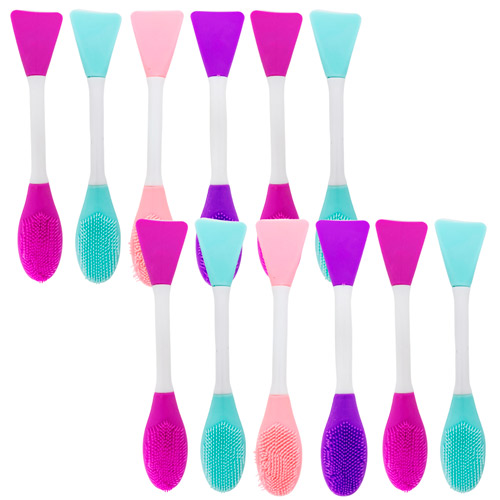 Pincel e Escova de Silicone Para Limpeza Facial Bilansy B035-2 - Pcte c/ 12 unid