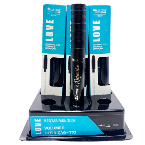 Máscara para Cílios Love Volume e Definição 102 Max Love - Box c/ 24 unid