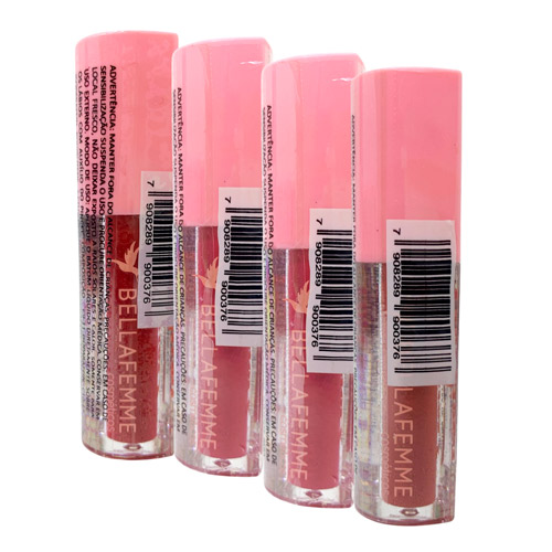 Batom Líquido Matte Love Story Bella Femme BF10127 - Kit c/ 04 unid