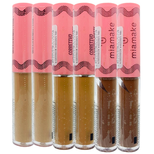Corretivo Líquido Matte com Ácido Hialurônico e Vitamina C Mia Make 249 - Kit c/ 06 unid