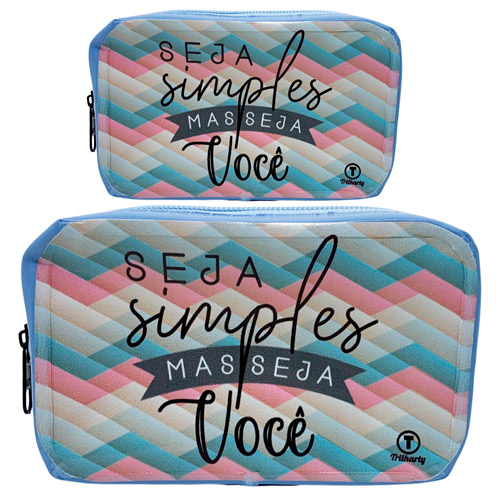 Kit com 02 Necessaire Seja Simples Trilharty KCR09